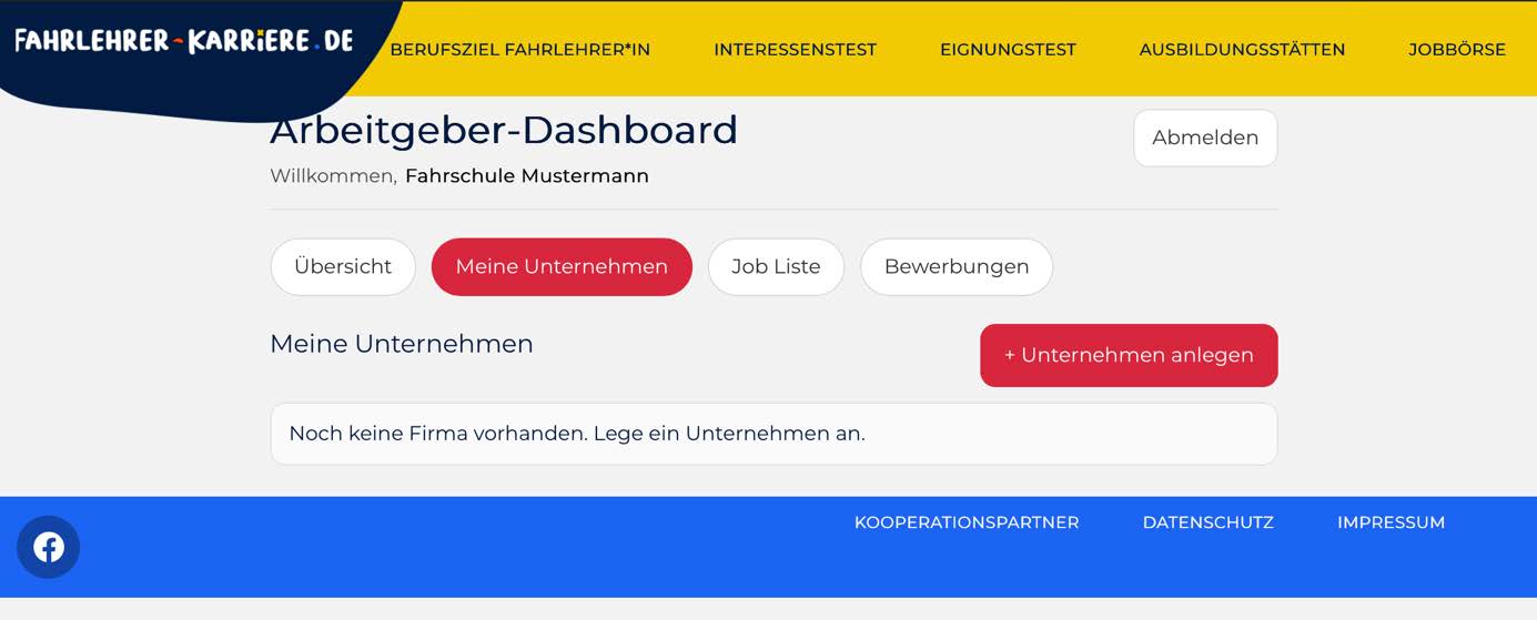 Unternehmen anlegen
